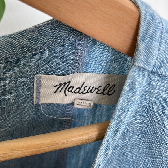 Madewell Chambray Bow Back A Line Shift Dress XXS - Picture 4 of 4